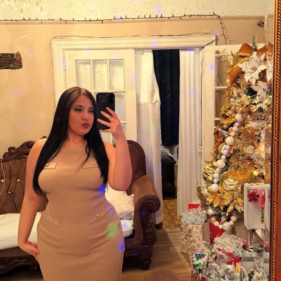 Source Unknown Tan Ribbed Chemise - Picture 3 of 3